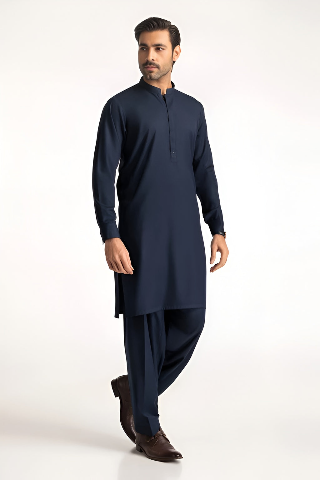 Men's Stitched Premium Navy Arabian Boski Shalwar Kameez