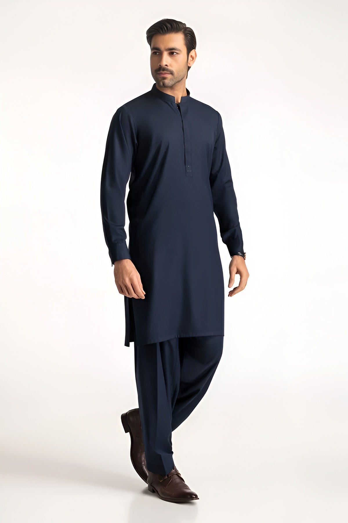 Men's Stitched Premium Navy Arabian Boski Shalwar Kameez