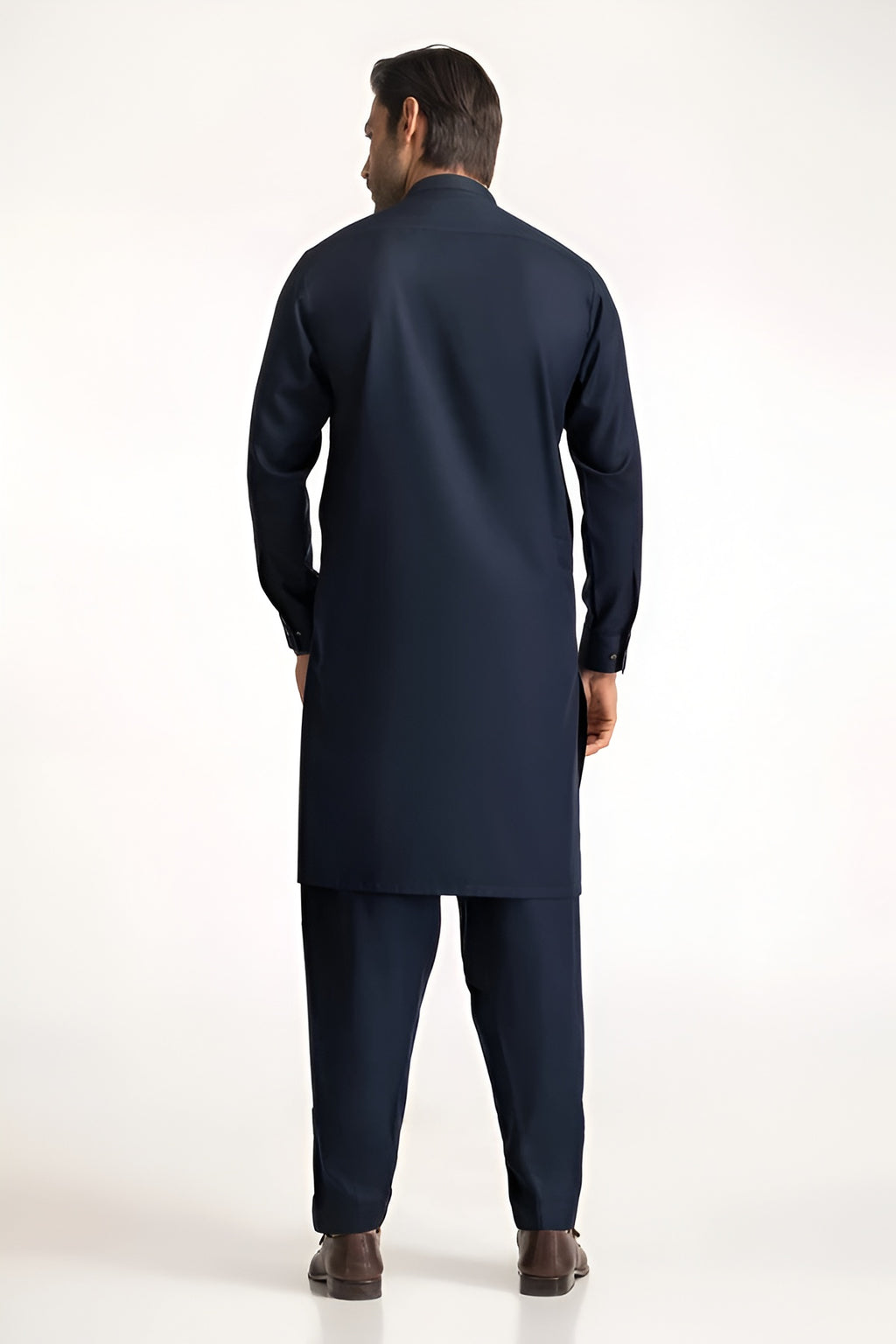 Men's Stitched Premium Navy Arabian Boski Shalwar Kameez